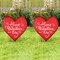 Set of 2 24"H Metal Happy Valentine's Day Heart Yard Stake or Wall Décor